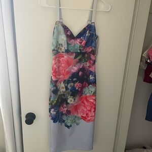 Ted Baker Multicolor Floral Midi Dress
